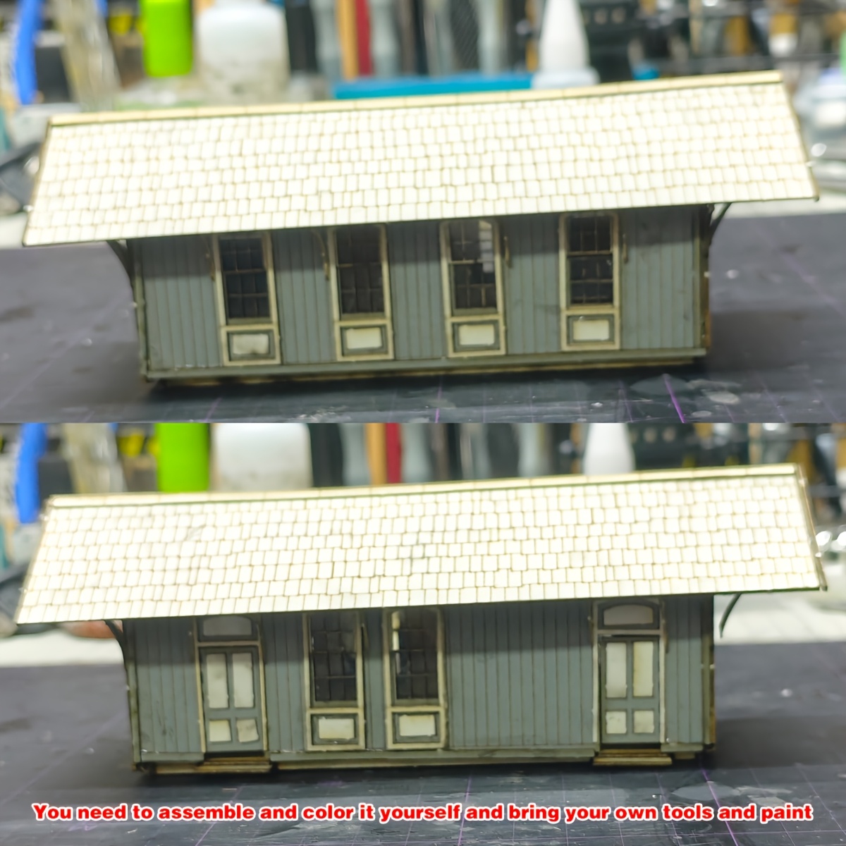 1/87 Scale Model Kit, Assembled Train Railway Villa House